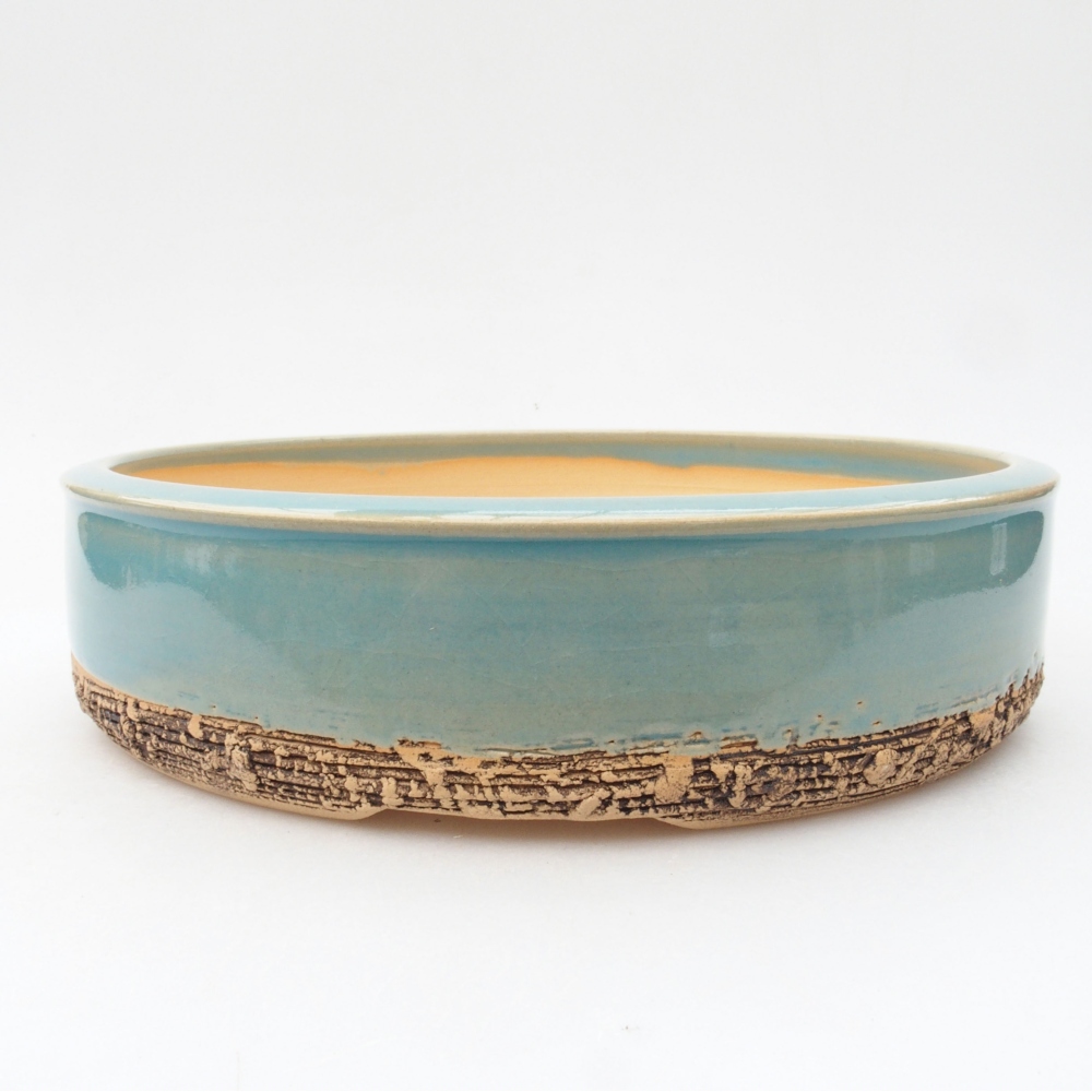 Ceramiczna miska bonsai 21,5 x 21,5 x 5 cm, niebieska