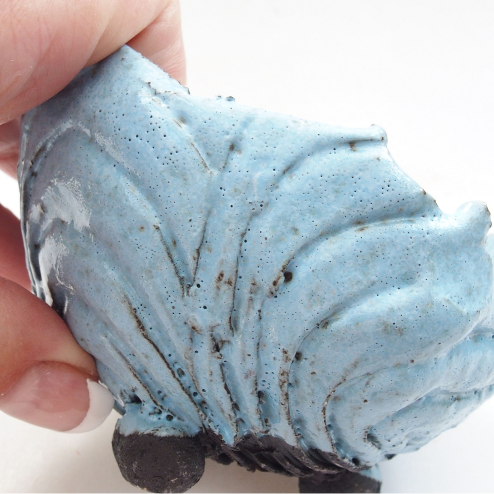 Muszla ceramiczna 9 x 8,5x 6,5 cm, kolor niebieski