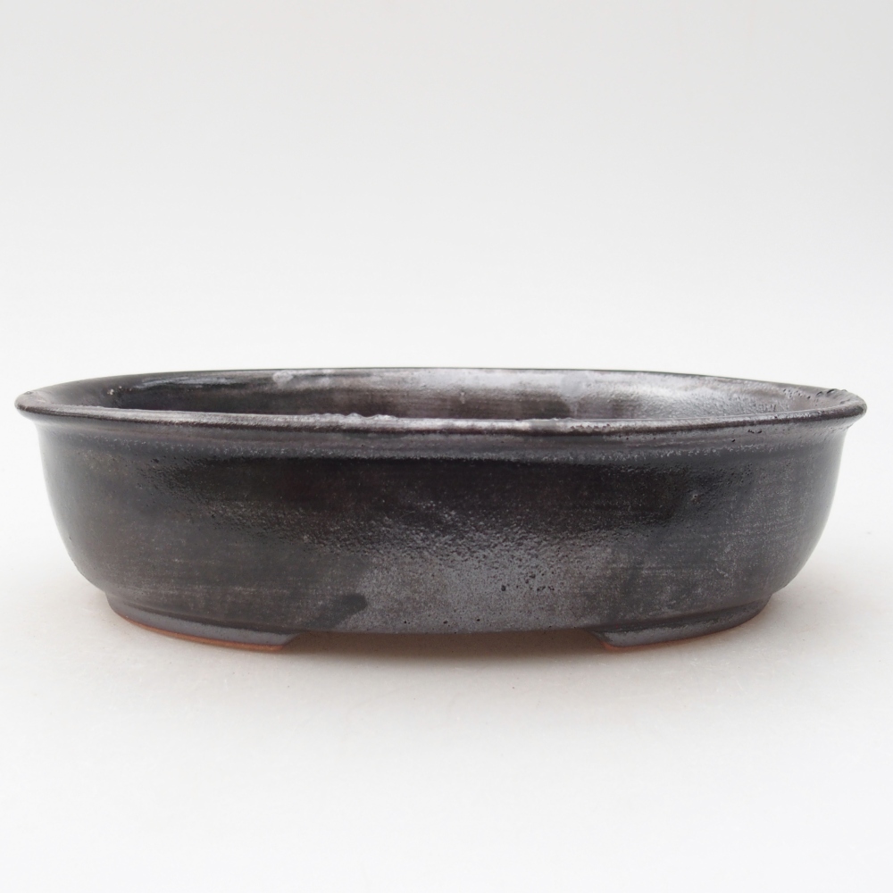 Ceramiczna miska bonsai 19 x 14,5 x 4,5 cm, kolor metaliczny