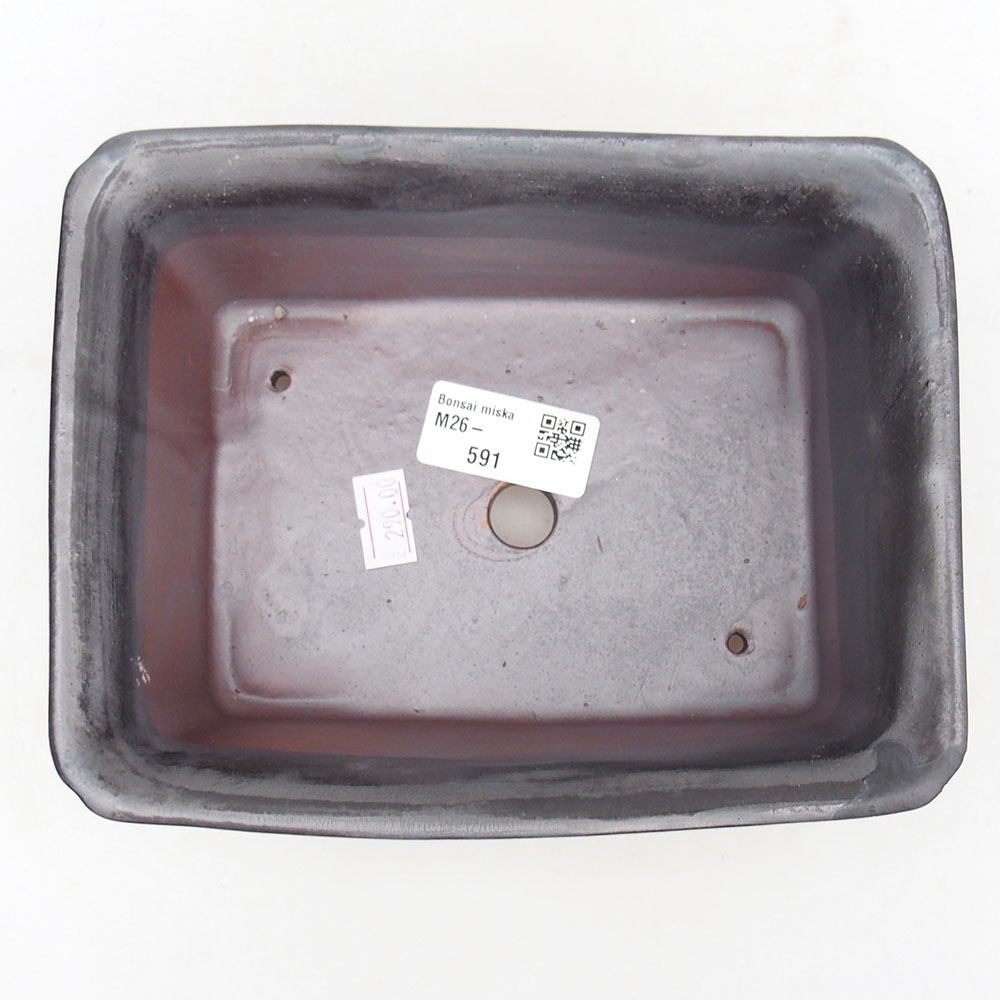 Ceramiczna miska do bonsai 18 x 14 x 7,5 cm, czarna