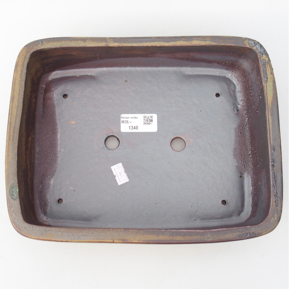 Ceramiczna miska do bonsai 26,5 x 20,5 x 6,5 cm, brązowa