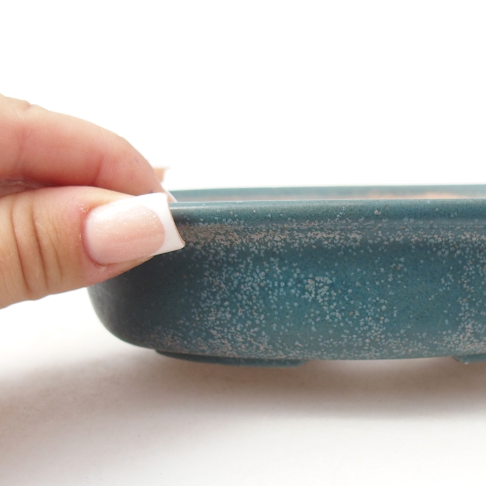 Ceramiczna miska do bonsai 14,5 x 10,5 x 3,5 cm, kolor niebieski