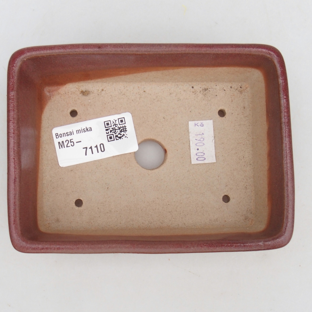Ceramiczna miska do bonsai 11,5 x 9,5 x 6 cm, kolor bordowy