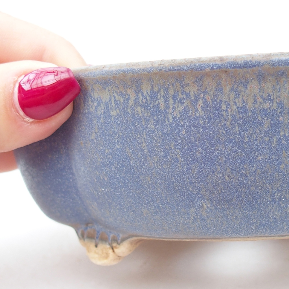 Ceramiczna miska do bonsai 13,5 x 13 x 5 cm, kolor niebieski