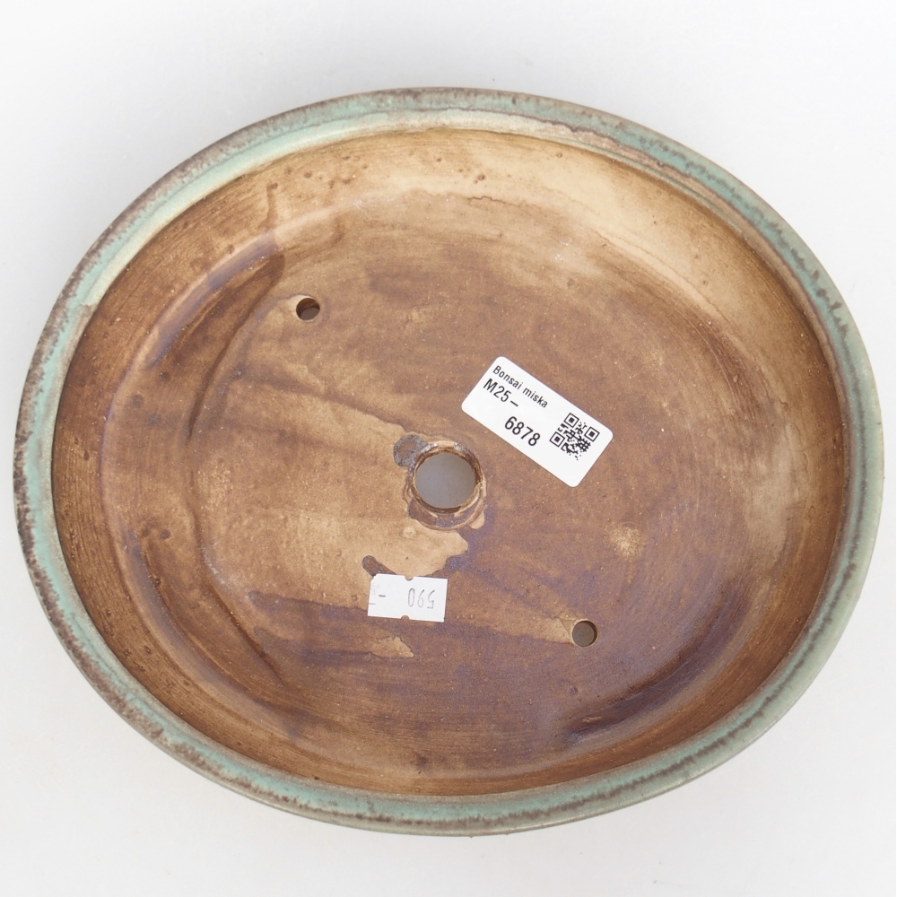 Ceramiczna miska do bonsai 22,5 x 20 x 4,5 cm, zielona