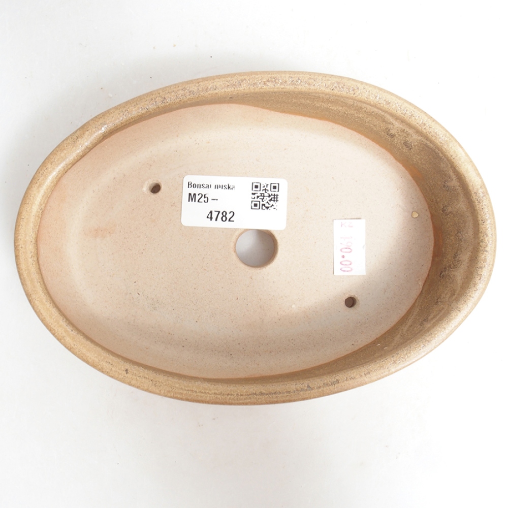 Ceramiczna miska bonsai 16,5 x 11 x 4 cm, kolor beżowy