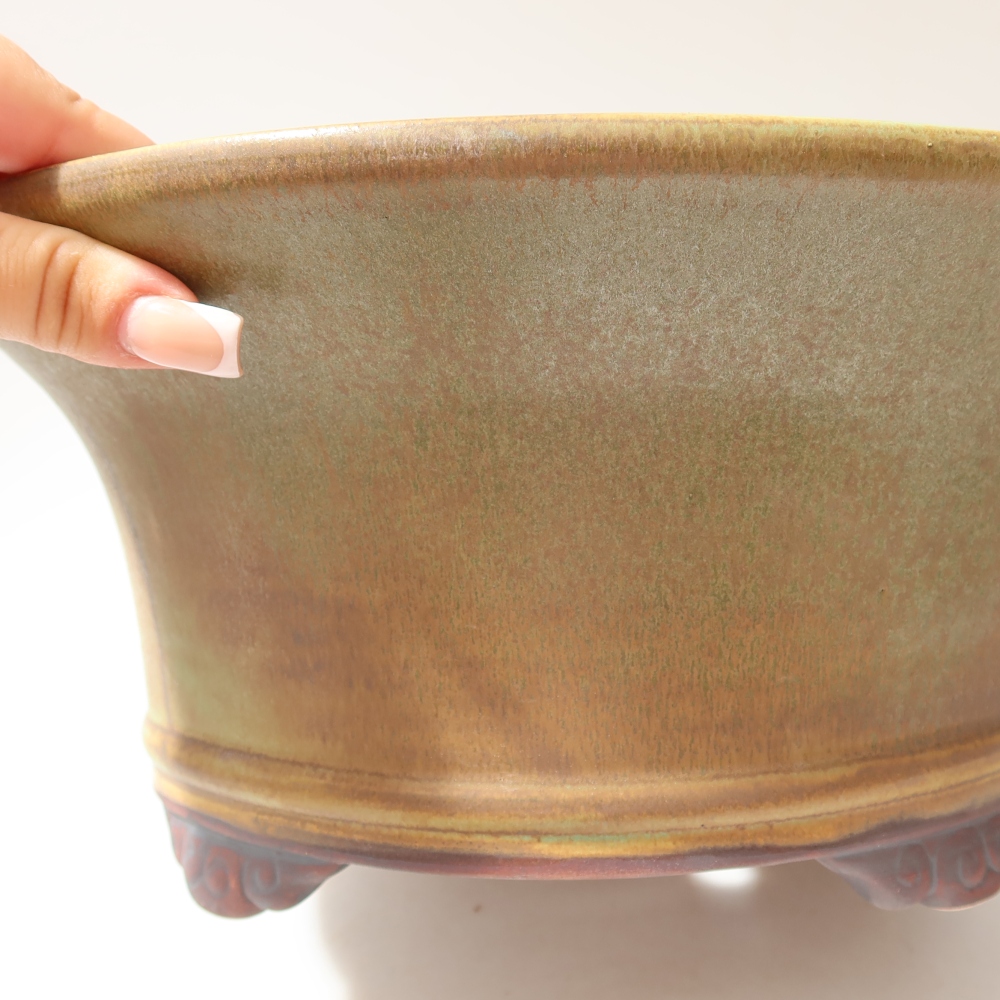 Ceramiczna miska do bonsai 32 x 32 x 14 cm, zielona