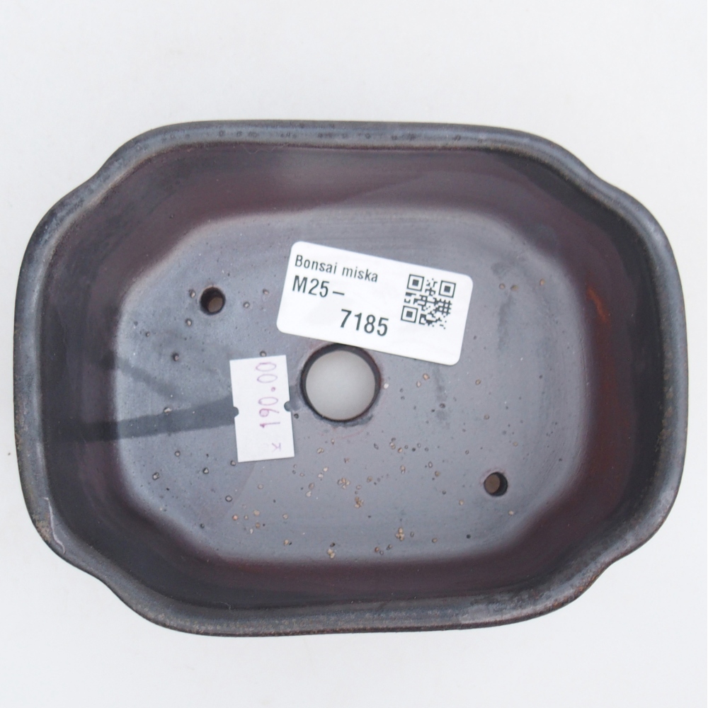 Ceramiczna miska do bonsai 12,5 x 9,5 x 4,5 cm, szara