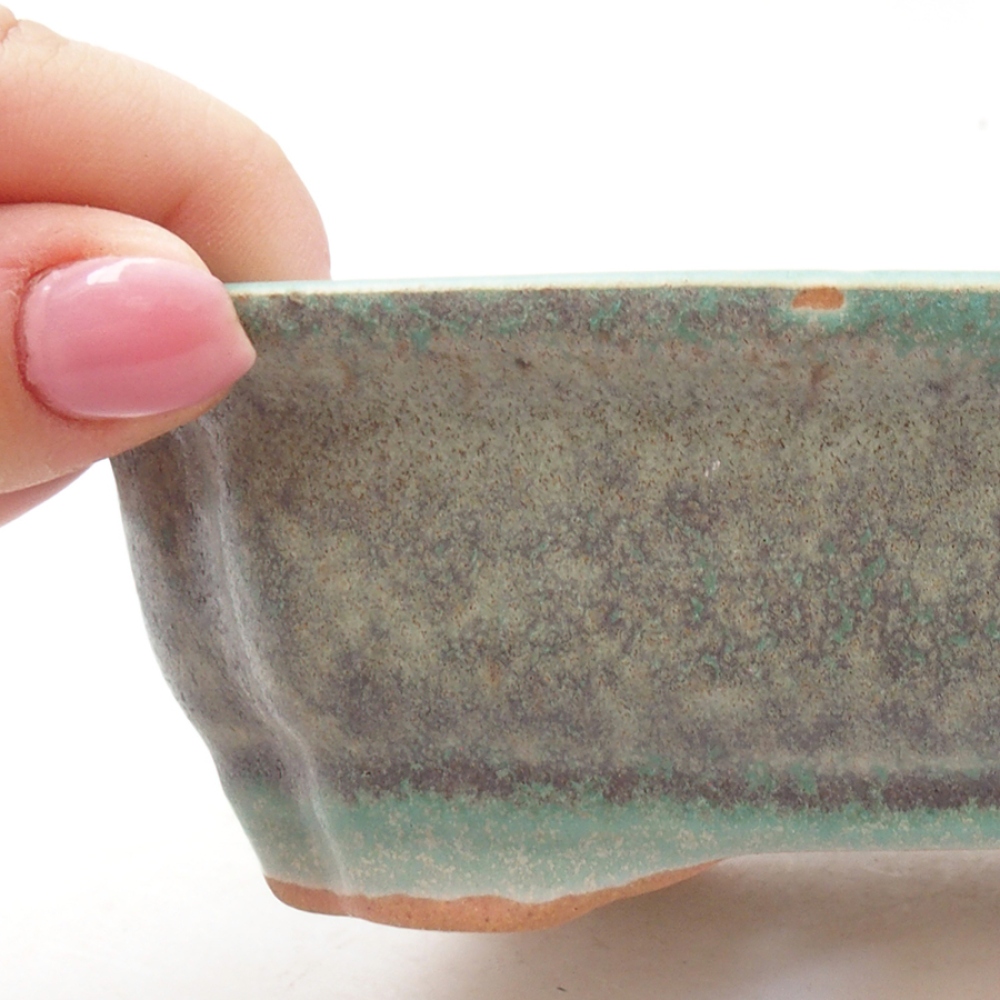 Ceramiczna miska bonsai 16 x 12 x 5 cm, kolor zielony