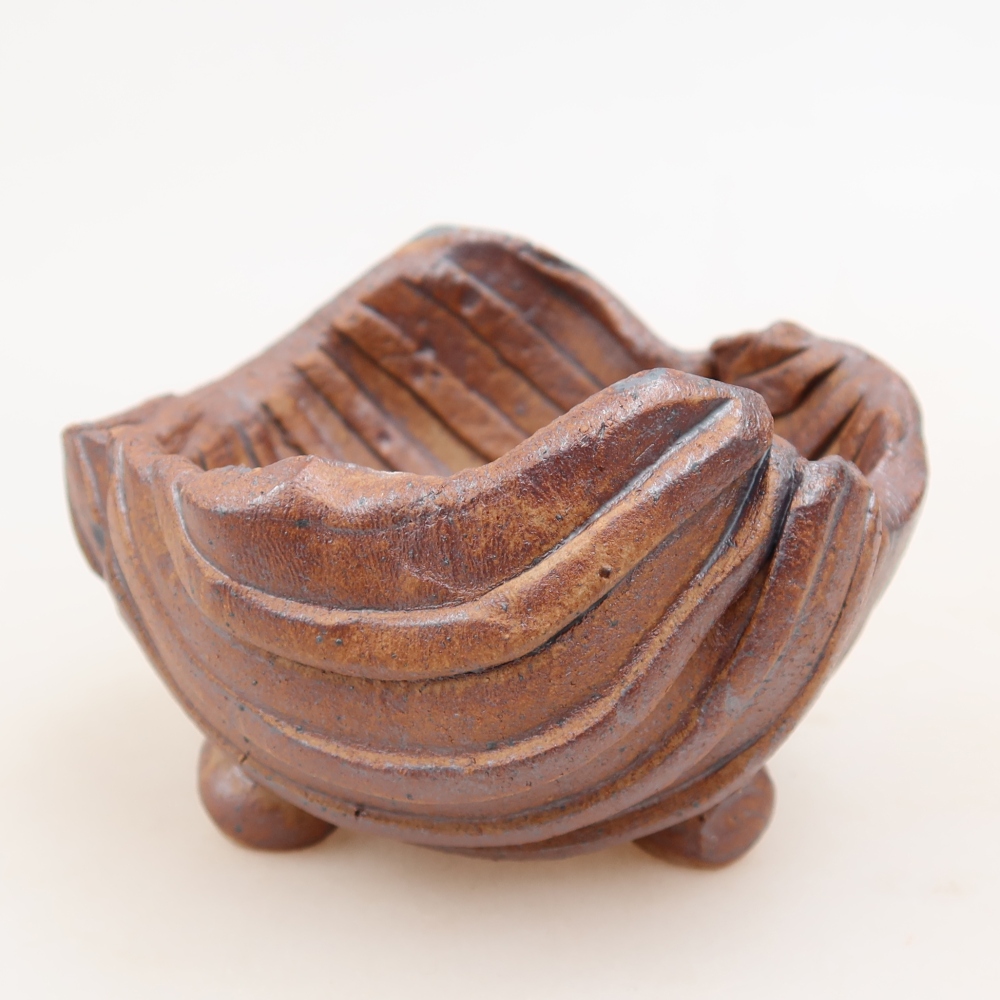 Muszla ceramiczna 9 x 8,5 x 6 cm, kolor brązowy