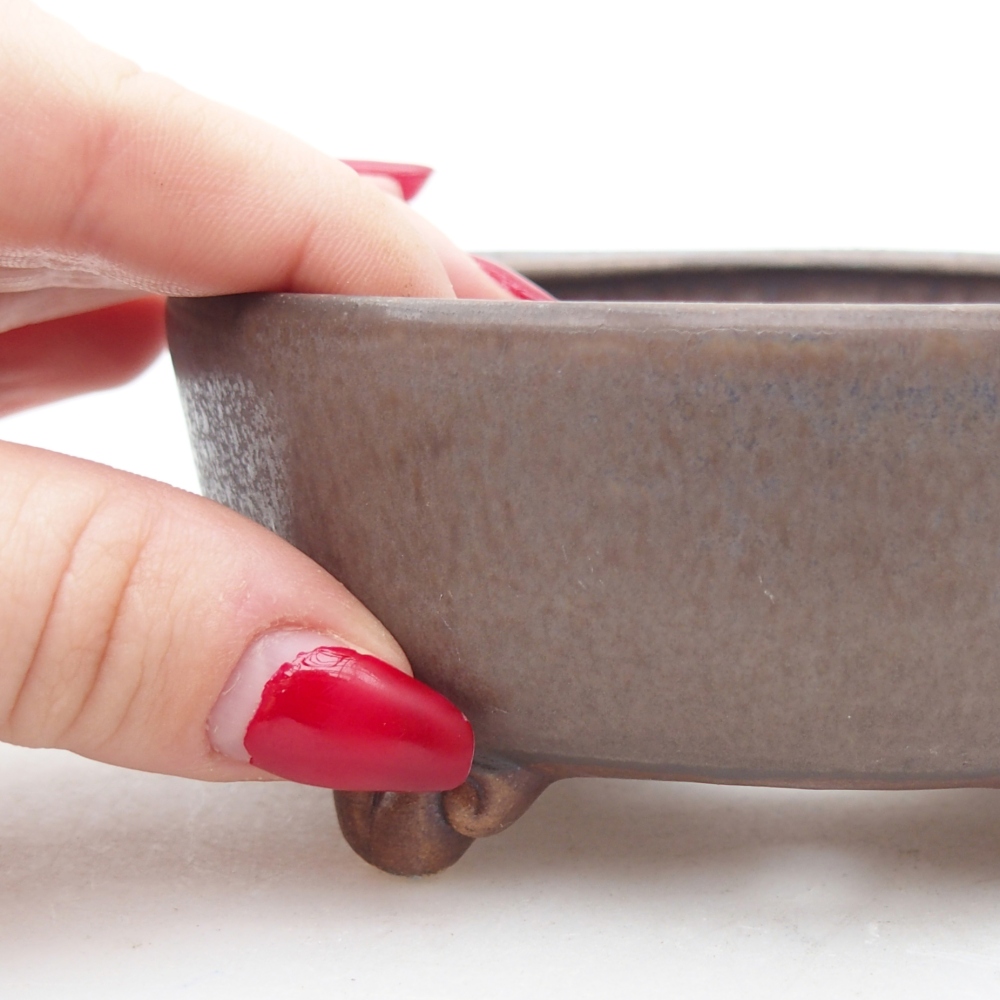 Ceramiczna miska na bonsai 11 x 11 x 4,5 cm, kolor niebieski