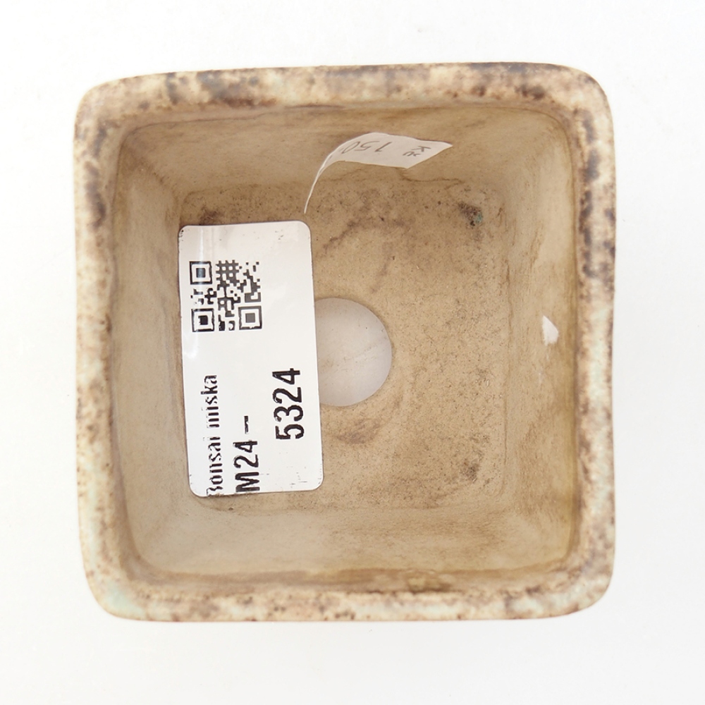 Ceramiczna miska bonsai 6 x 6 x 4,5 cm, kolor zielony