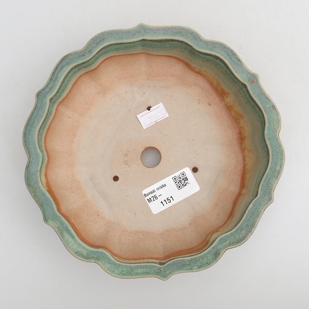 Ceramiczna miska do bonsai 18 x 18 x 4,5 cm, zielona
