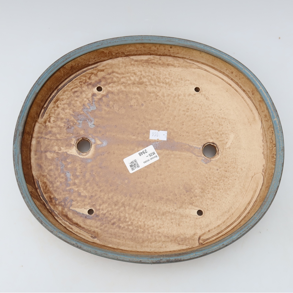 Ceramiczna miska do bonsai 31 x 27 x 4,5 cm, kolor niebieski