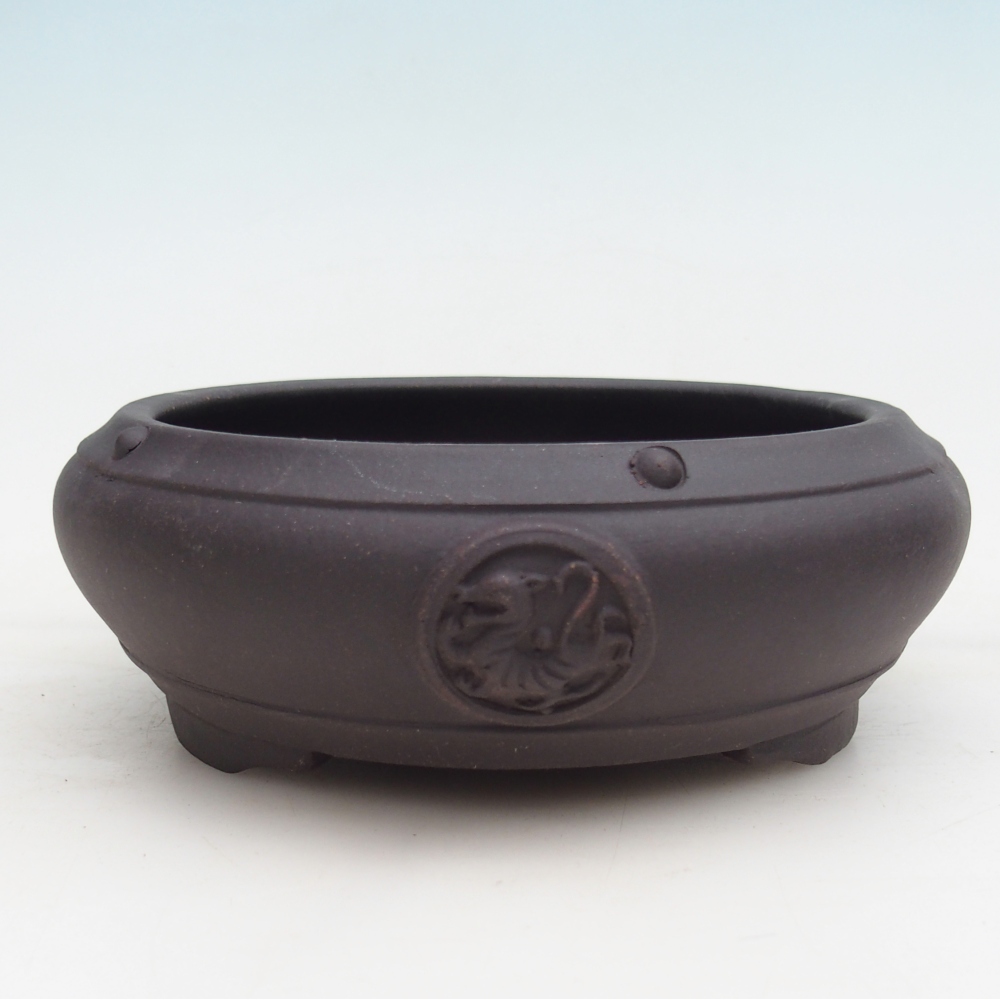 Ceramiczna miska do bonsai 15,5 x 15,5 x 5 cm, kolor czarny