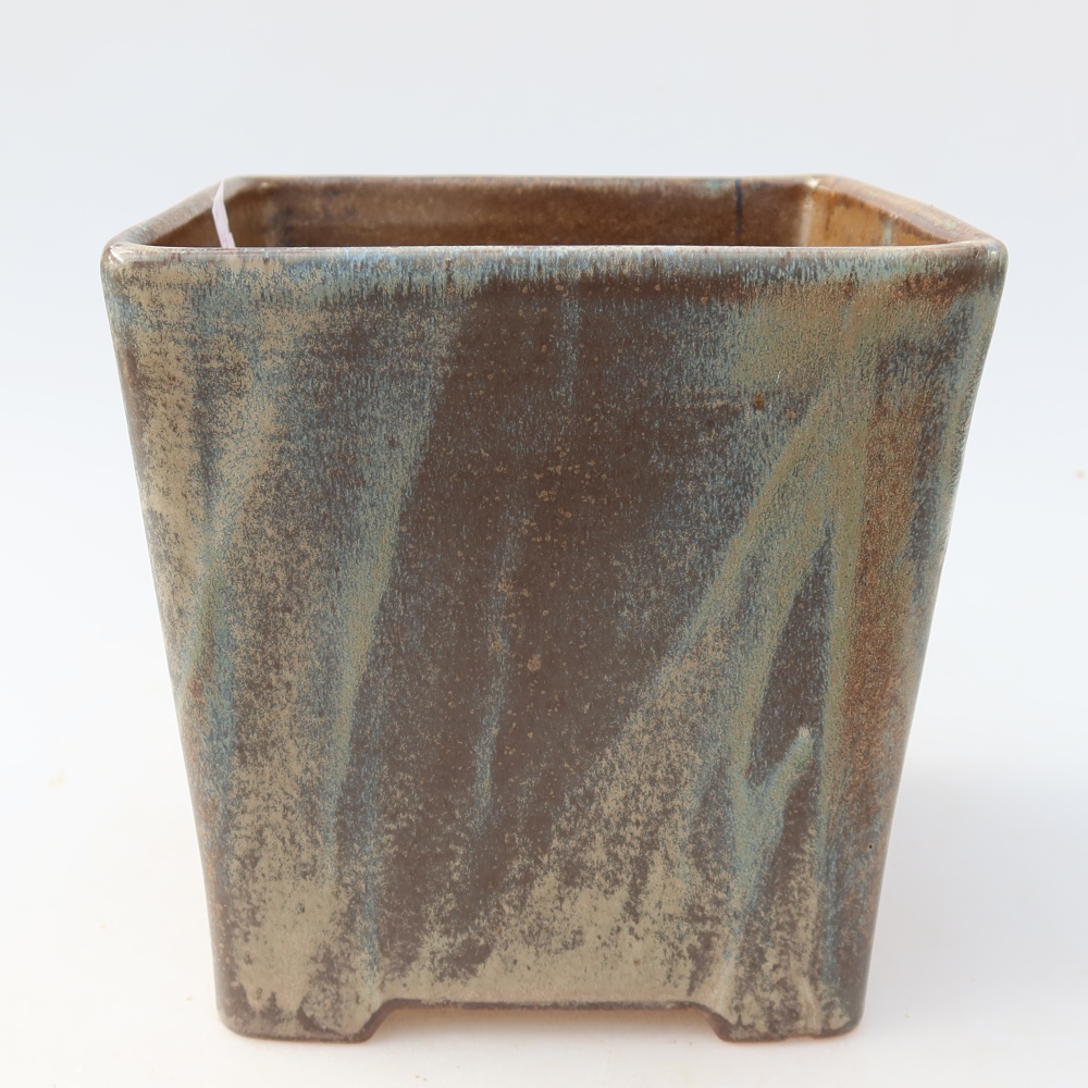Ceramiczna miska do bonsai 13 x 13 x 14 cm, kolor brązowy