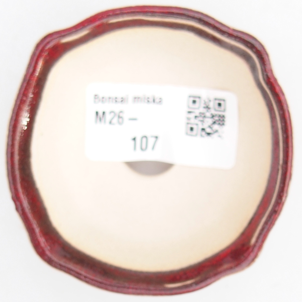 Mini miska do bonsai 6,5 x 6,5 x 3 cm, kolor czerwony