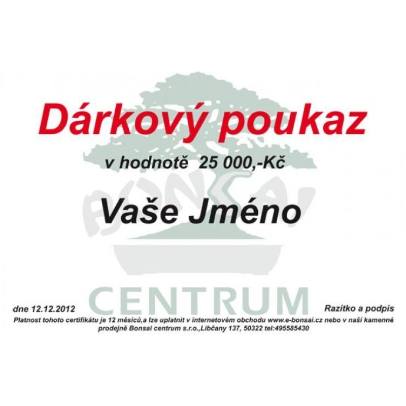 Bon podarunkowy 25 000 CZK