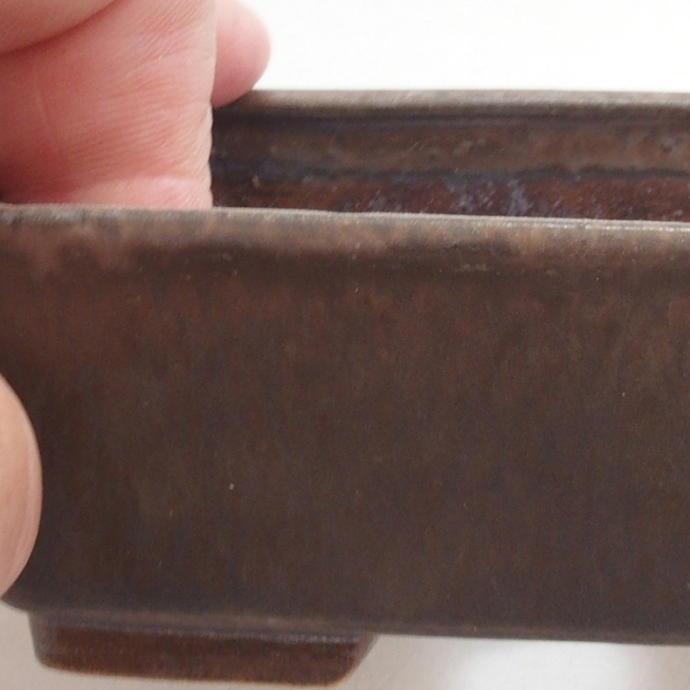 Ceramiczna miska do bonsai 9,5 x 8 x 3,5 cm, kolor brązowy