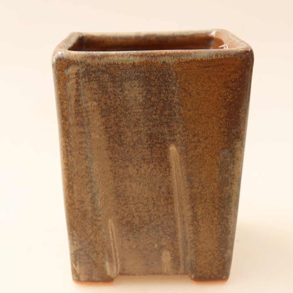 Ceramiczna miska do bonsai 7,5 x 7,5 x 10 cm, kolor brązowy