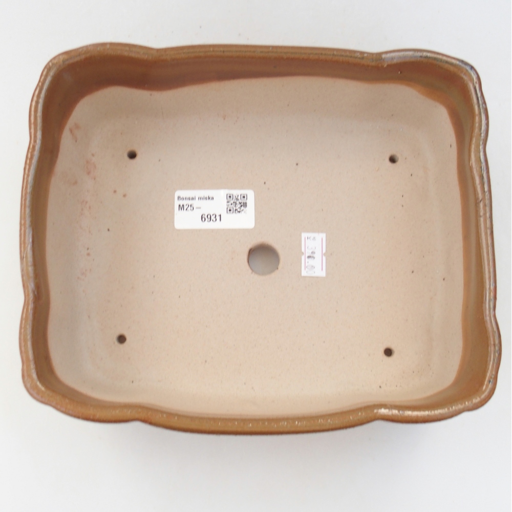 Ceramiczna miska do bonsai 20,5 x 17 x 7 cm, brązowa