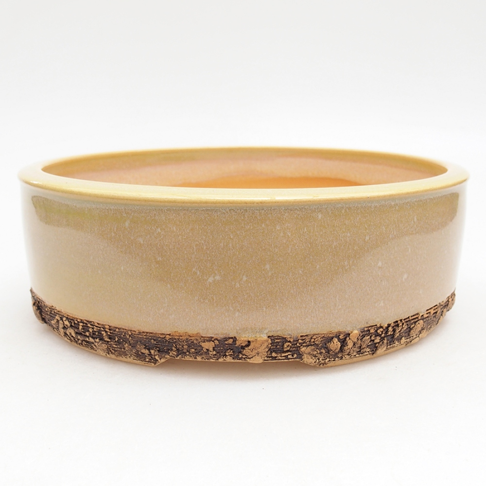 Ceramiczna miska do bonsai 18,5 x 18,5 x 6 cm, kolor zielony