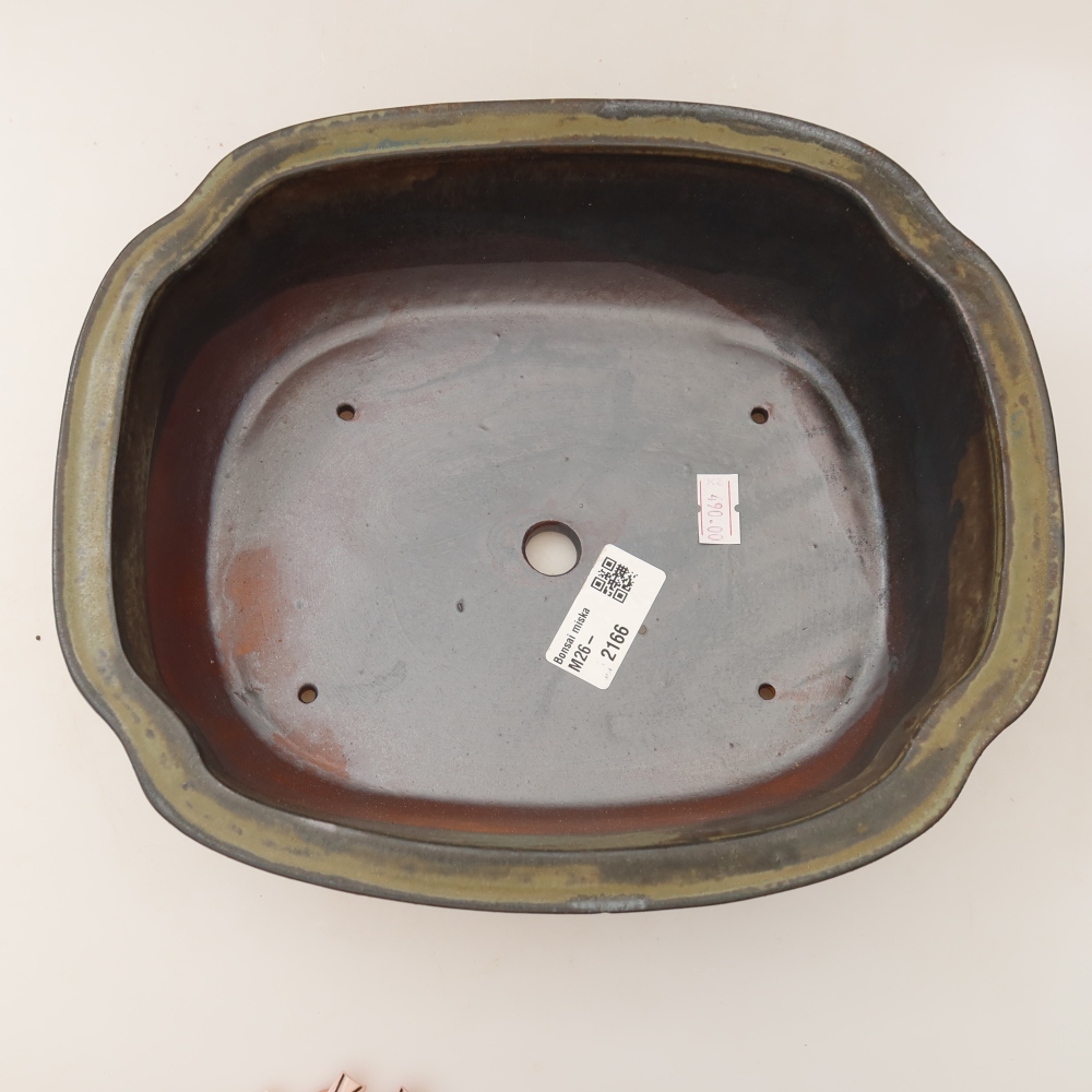 Ceramiczna miska do bonsai 24,5 x 21 x 7,5 cm, kolor brązowy