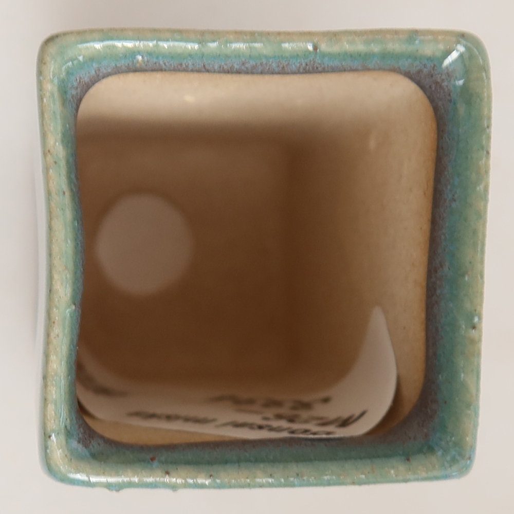 Ceramiczna miseczka do bonsai o wymiarach 3 x 3 x 5,5 cm, kolor szary