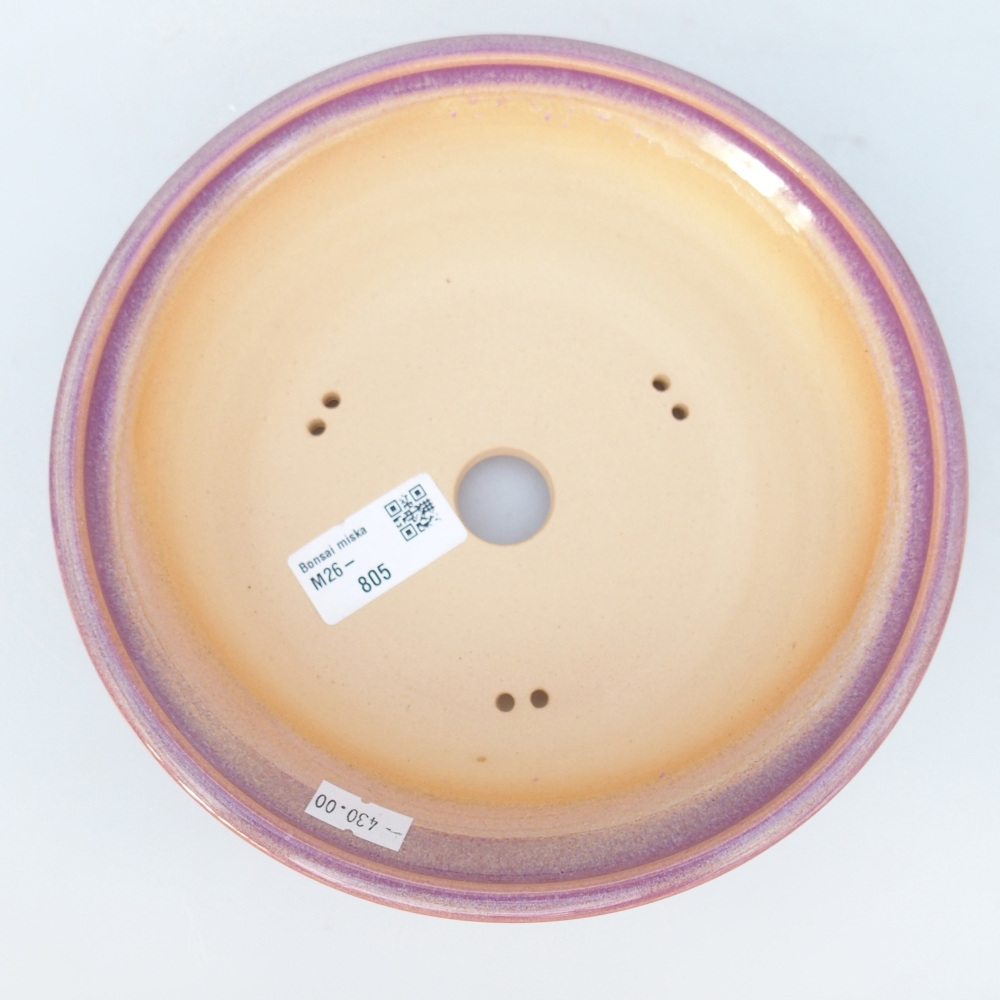 Ceramiczna miska do bonsai 19,5 x 19,5 x 5,5 cm, kolor fioletowy
