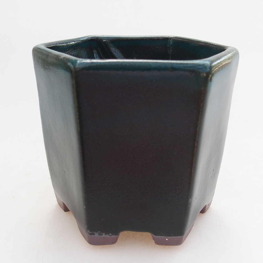 Ceramiczna miska na bonsai 9 x 9 x 8 cm, zielona