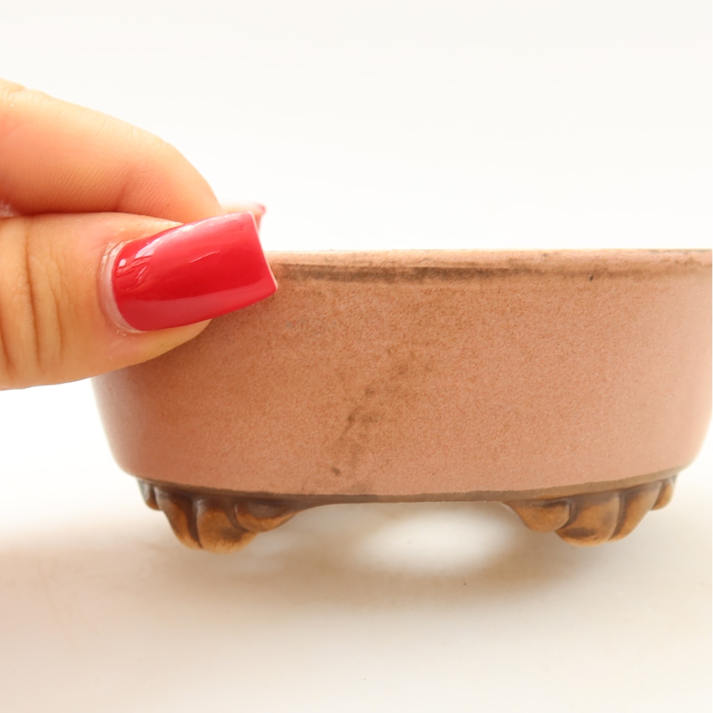 Ceramiczna miska do bonsai 9,5 x 8 x 4 cm, kolor różowy
