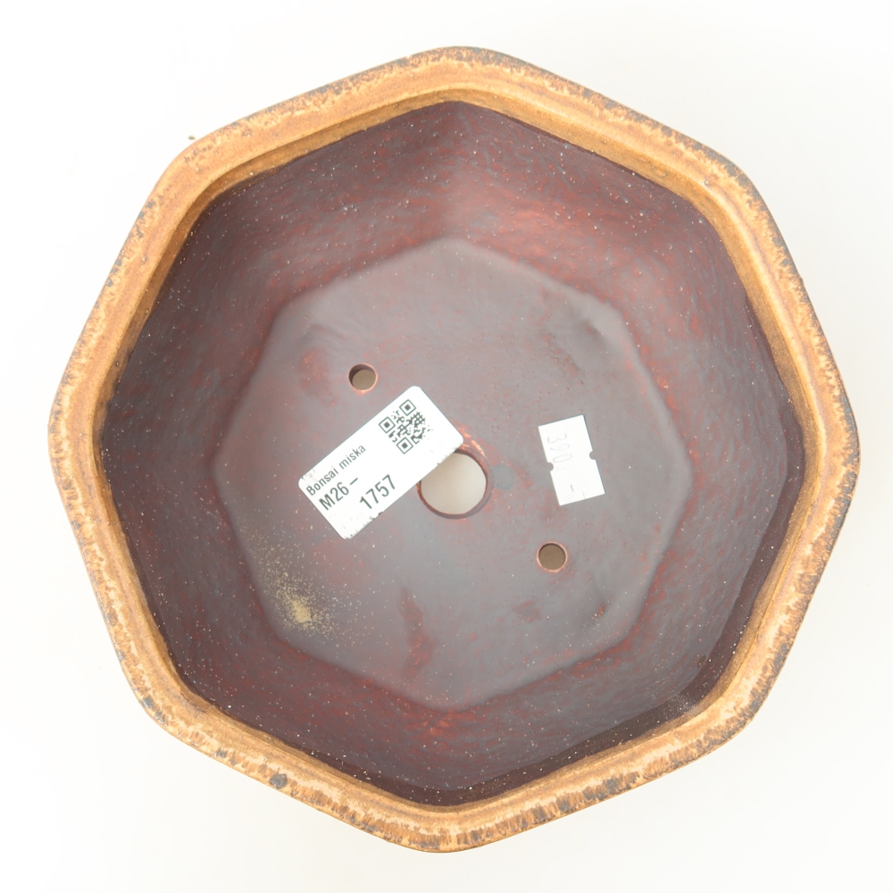 Ceramiczna miska do bonsai 17 x 16 x 6,5 cm, kolor różowy