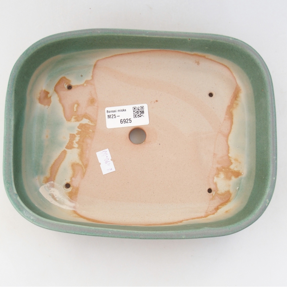 Ceramiczna miska do bonsai 22,5 x 17,5 x 5,5 cm, zielona