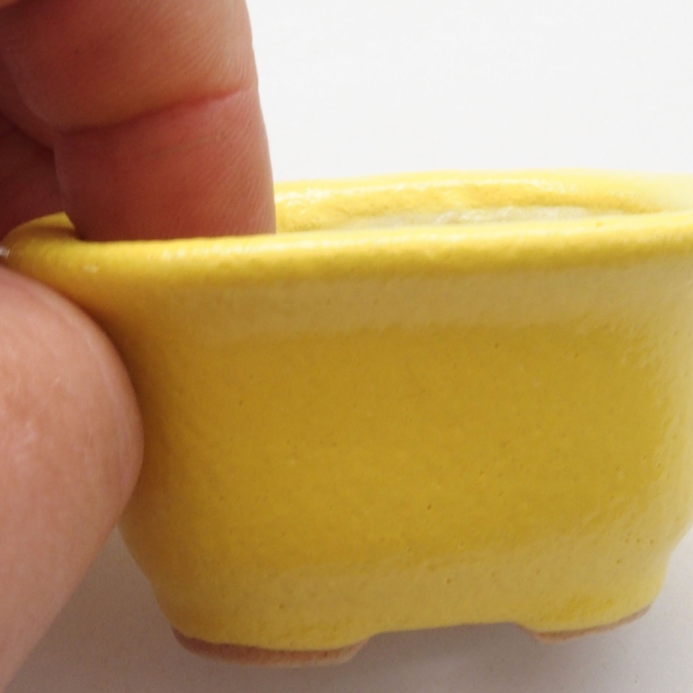 Ceramiczna miska bonsai 5,5 x 4,5 x 3 cm, żółta