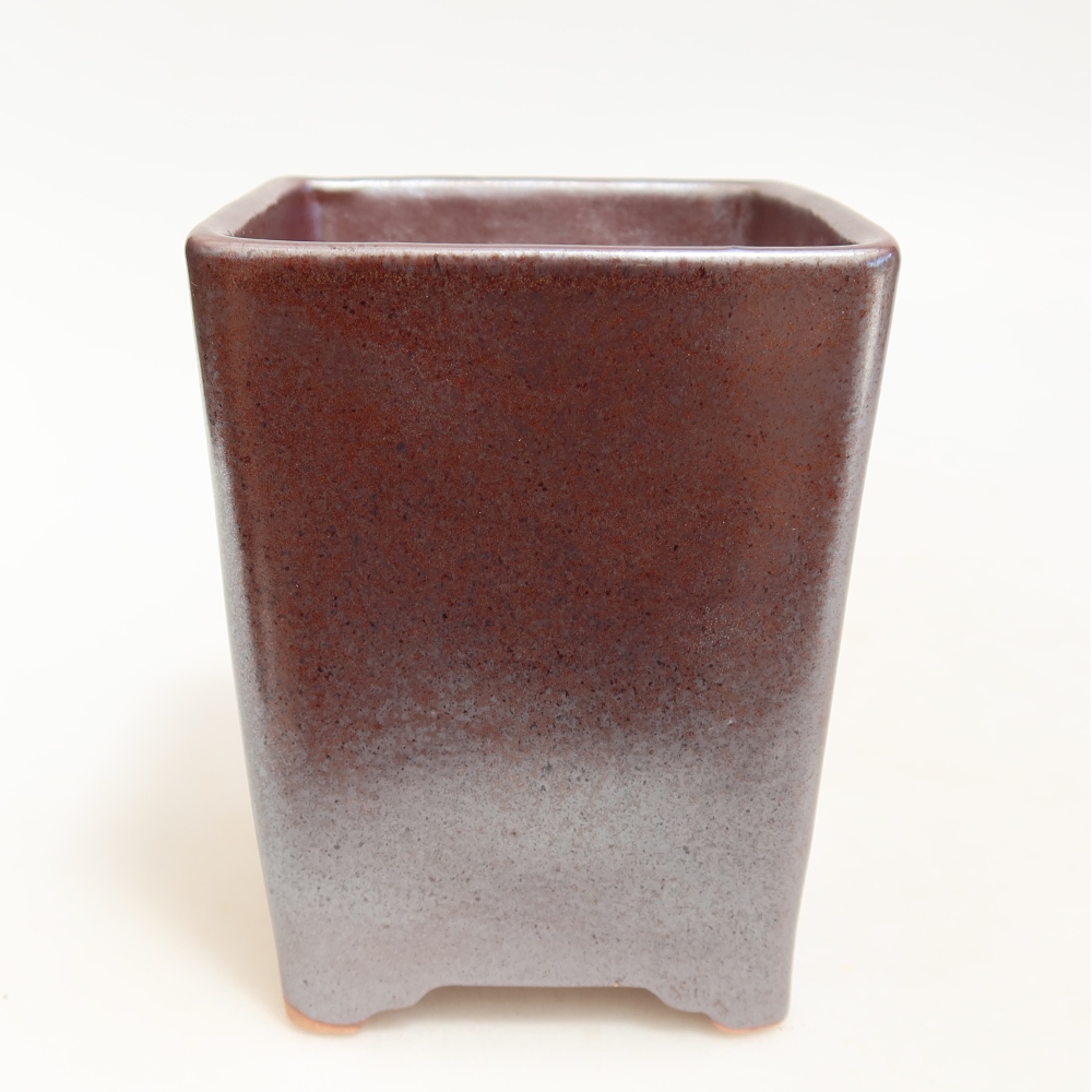 Ceramiczna miska do bonsai 9 x 9 x 11 cm, kolor metaliczny