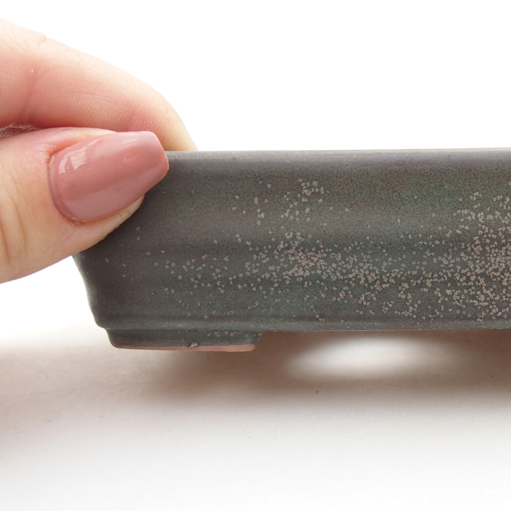 Ceramiczna miska na bonsai 11 x 8 x 3 cm, szara