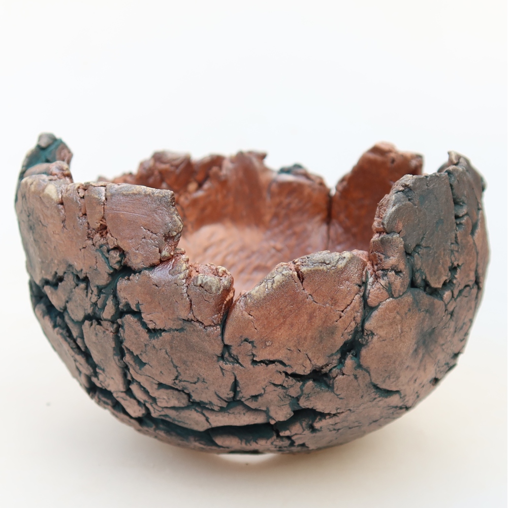 Ceramiczna skorupa  11 x 10,5 x 8 cm, kolor zielony
