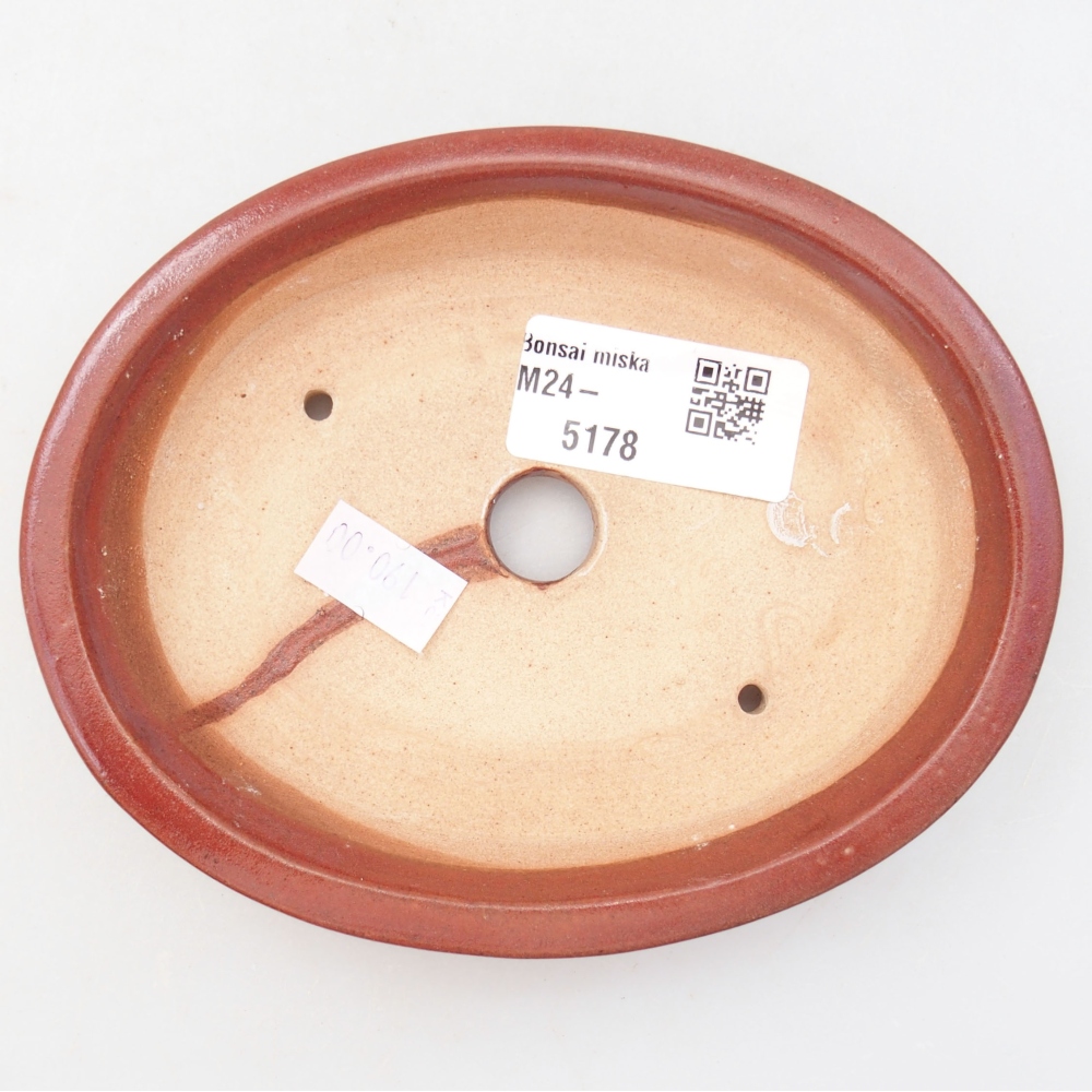 Ceramiczna miska bonsai 13 x 11 x 3 cm, kolor bordowy