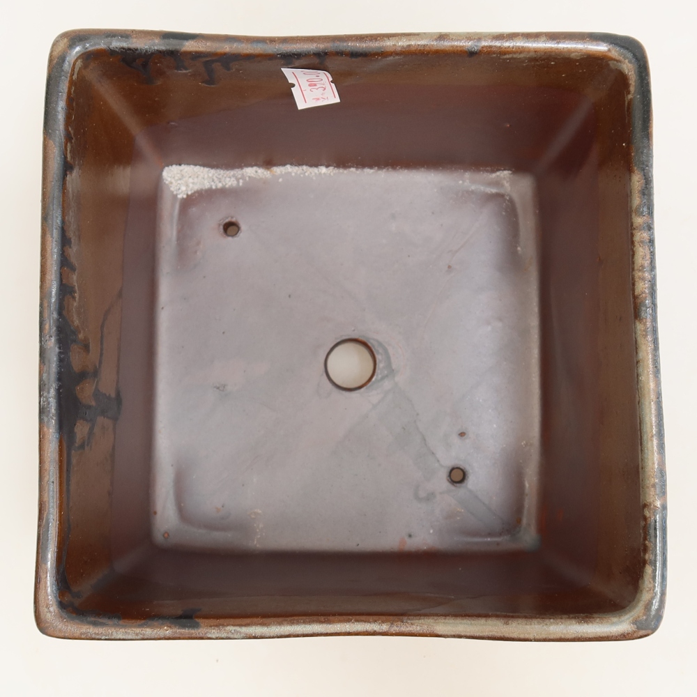 Ceramiczna miska do bonsai 15 x 15 x 10,5 cm, kolor brązowy
