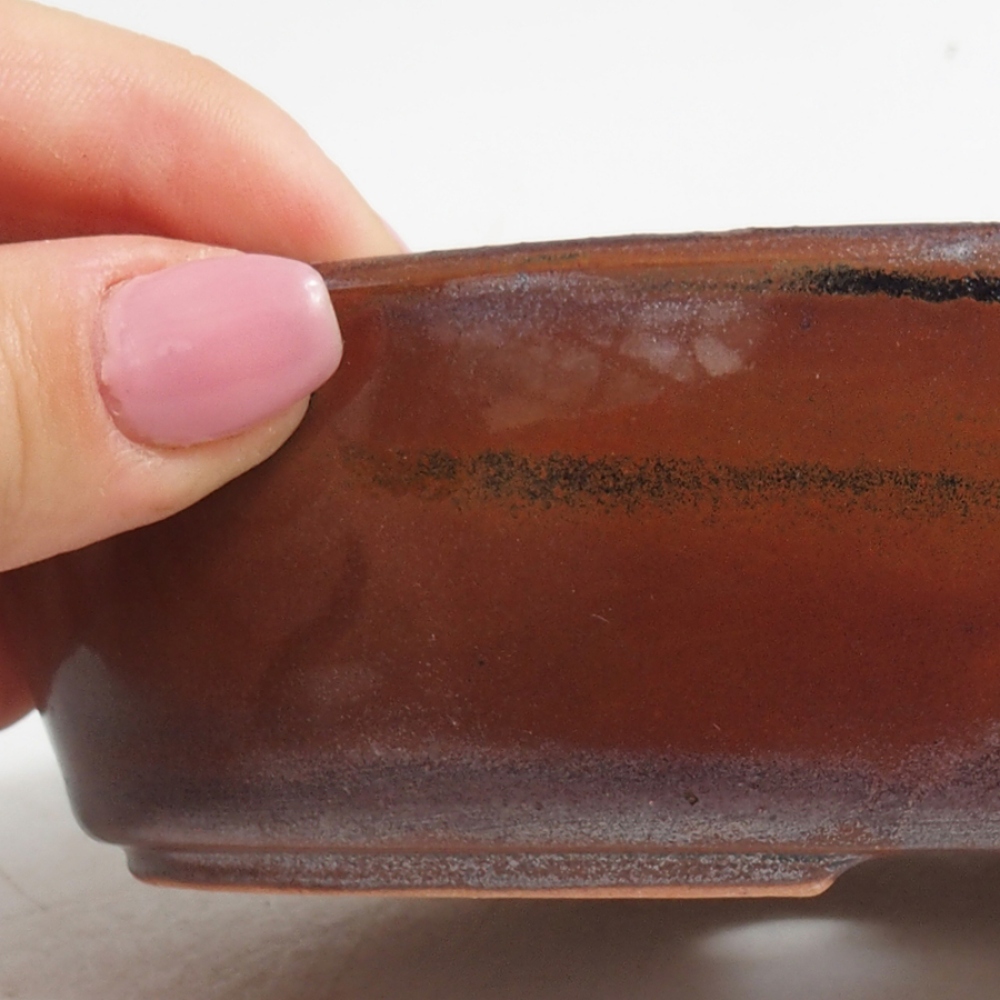 Ceramiczna miska bonsai 15 x 9,5 x 4 cm, kolor czerwony