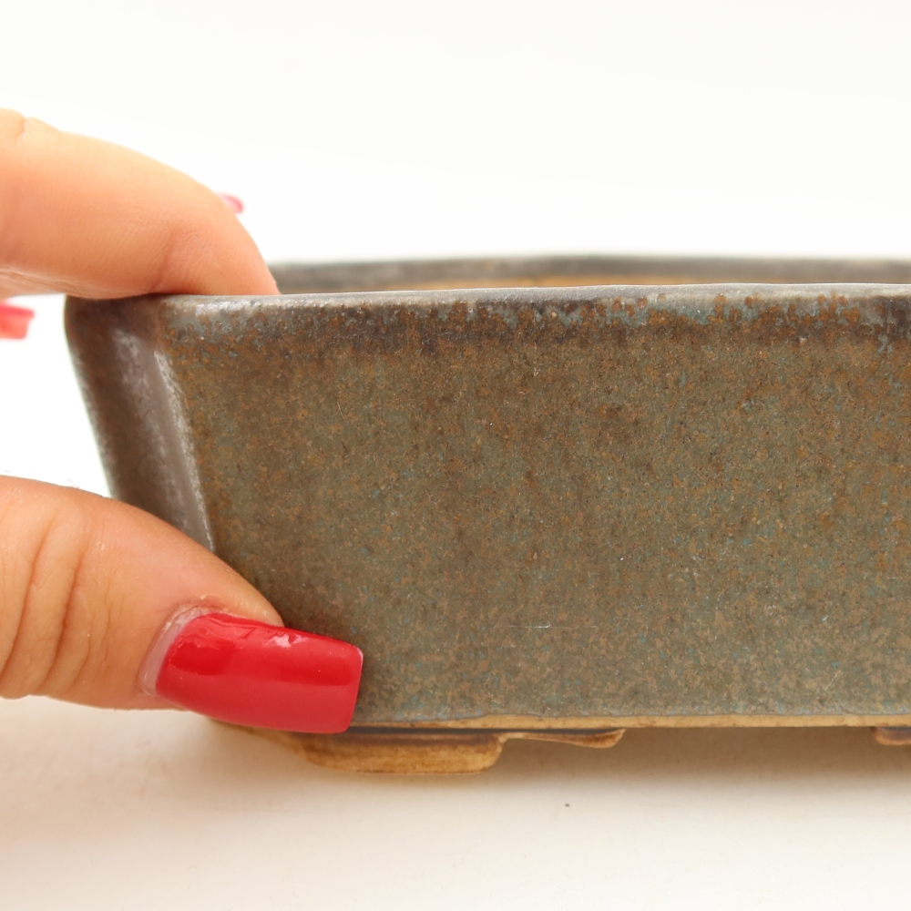 Ceramiczna miska do bonsai 14 x 11,5 x 4,5 cm, kolor zielony