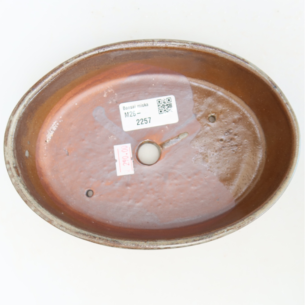 Ceramiczna miska do bonsai 18,5 x 13,5 x 4,5 cm, brązowa