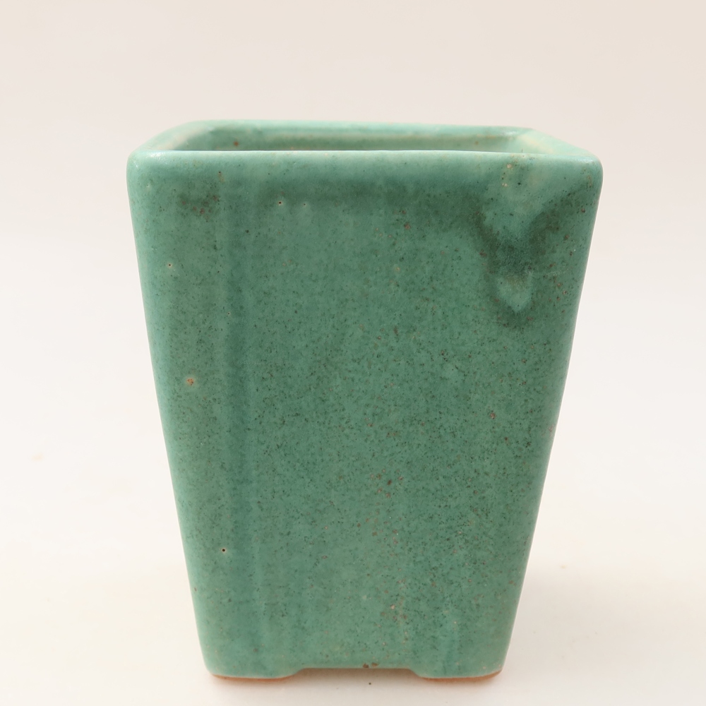 Ceramiczna miska do bonsai 8,5 x 8,5 x 11 cm, zielona