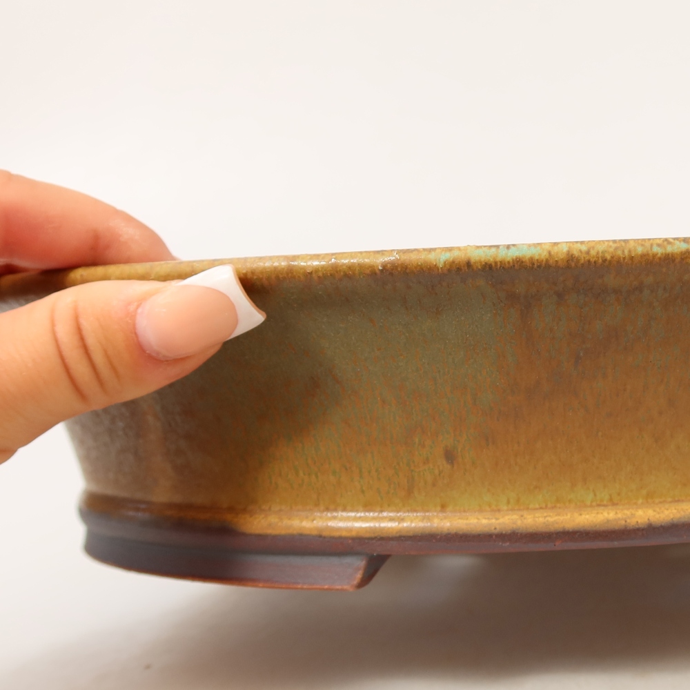 Ceramiczna miska do bonsai 27 x 24,5 x 5,5 cm, kolor zielony