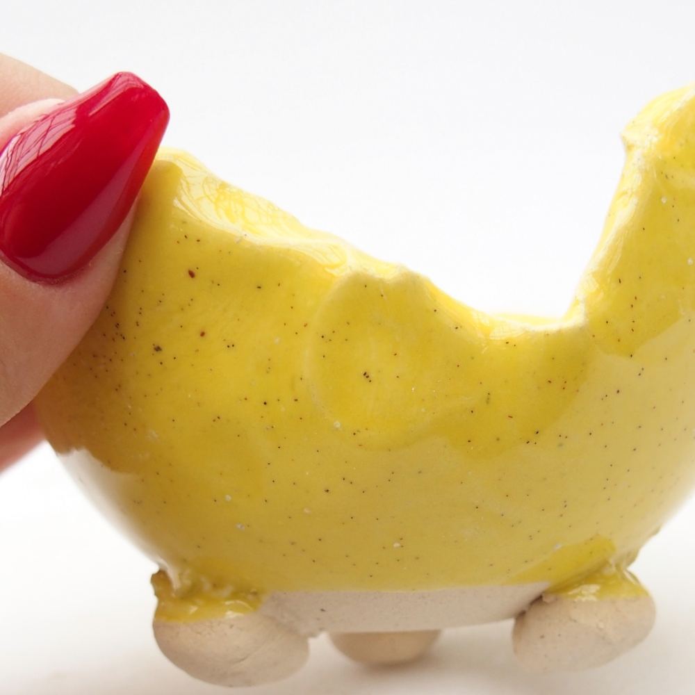 Ceramiczna skorupa 8,5 x 8,5 x 6 cm, żółta