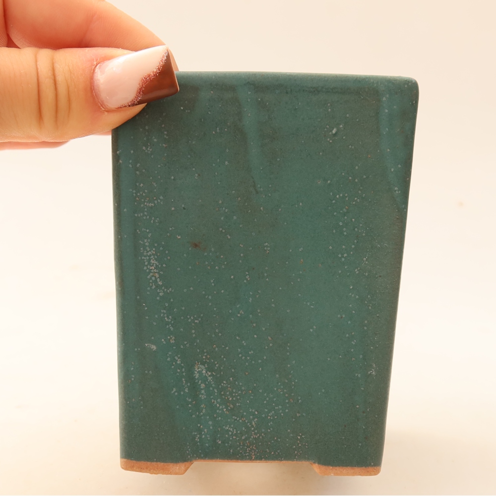 Ceramiczna miska do bonsai 7,5 x 7,5 x 10 cm, kolor niebieski