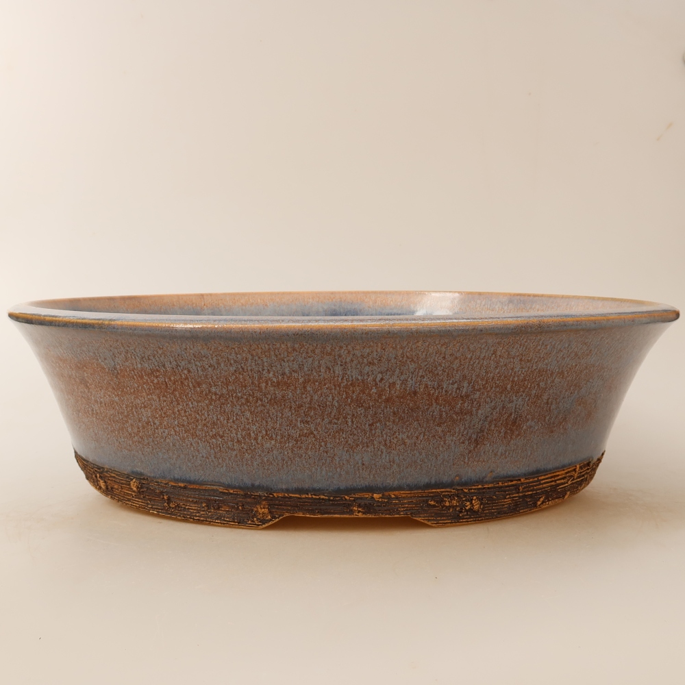 Ceramiczna miska do bonsai 31 x 31 x 8 cm, kolor niebieski