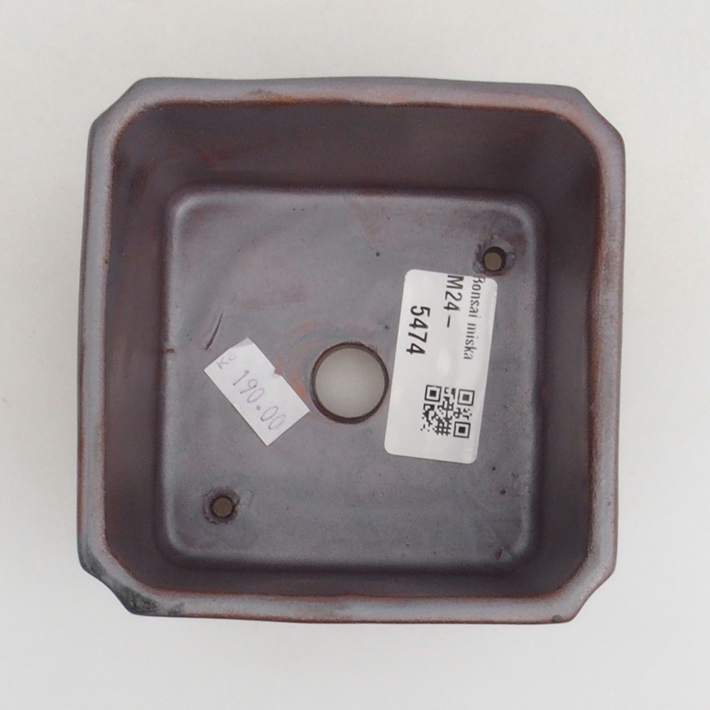 Ceramiczna miska bonsai 9,5 x 9,5 x 7 cm, kolor metaliczny