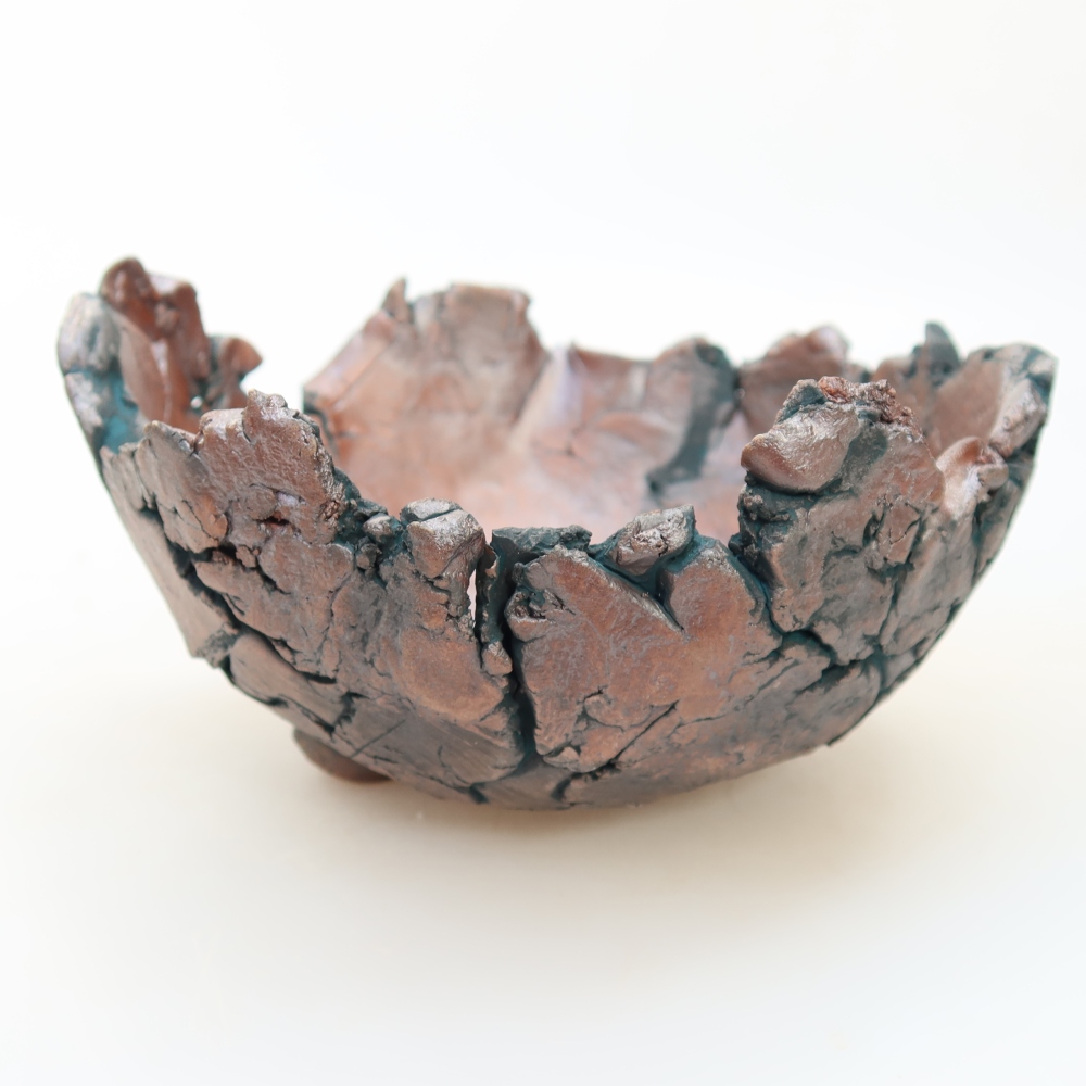 Ceramiczna skorupa 14 x 13 x 7 cm, kolor zielony