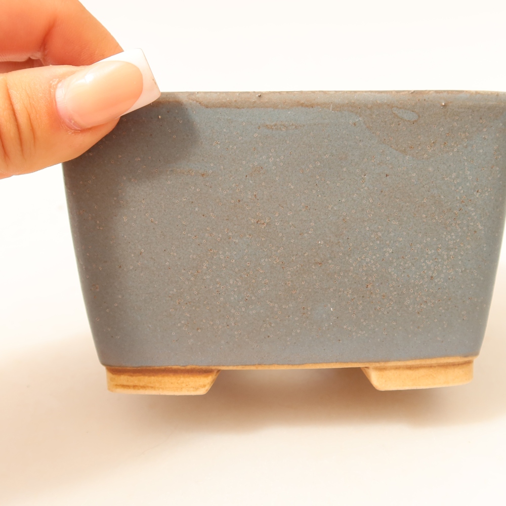 Ceramiczna miska do bonsai 10,5 x 10,5 x 7 cm, kolor niebieski